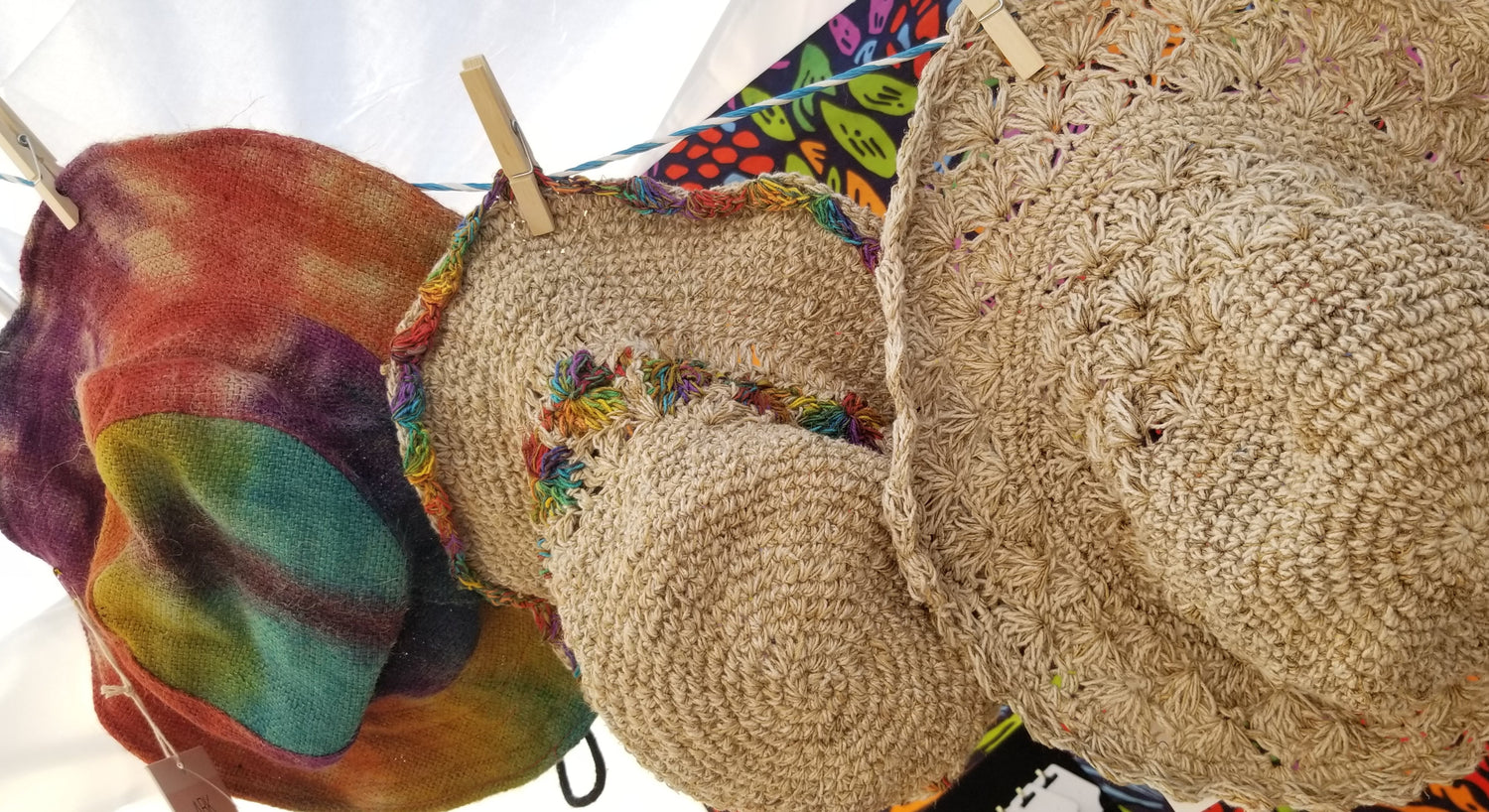 selection of boho and hippie style hats for men and women at the boho hippie hut in midland michigan