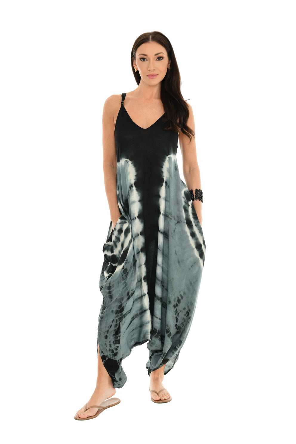 Tie Dye Jumpsuit Gray