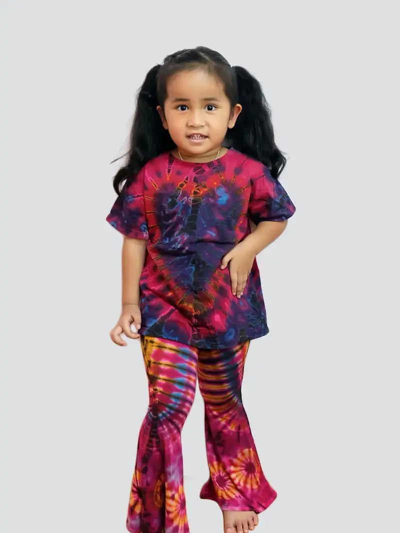 Girls Tie Dye Bell Bottom Pants