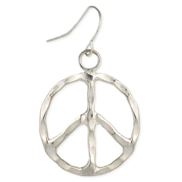 silver peace sign earrings at the boho hippie hut midland michigan