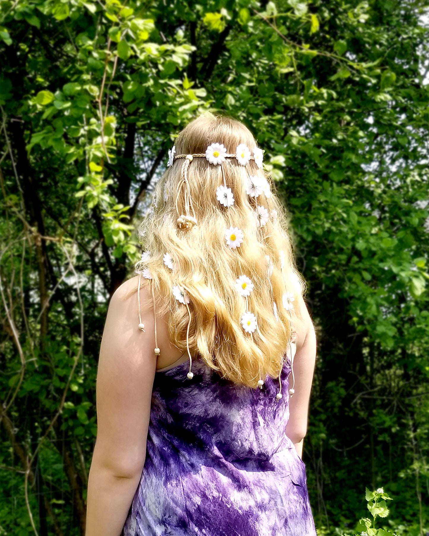 back of hippie daisy headband at the boho hippie hut