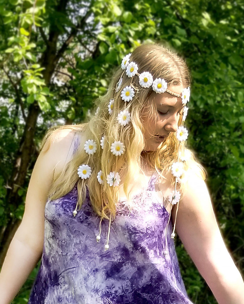 hippie flower festival headband daisy at the boho hippie hut