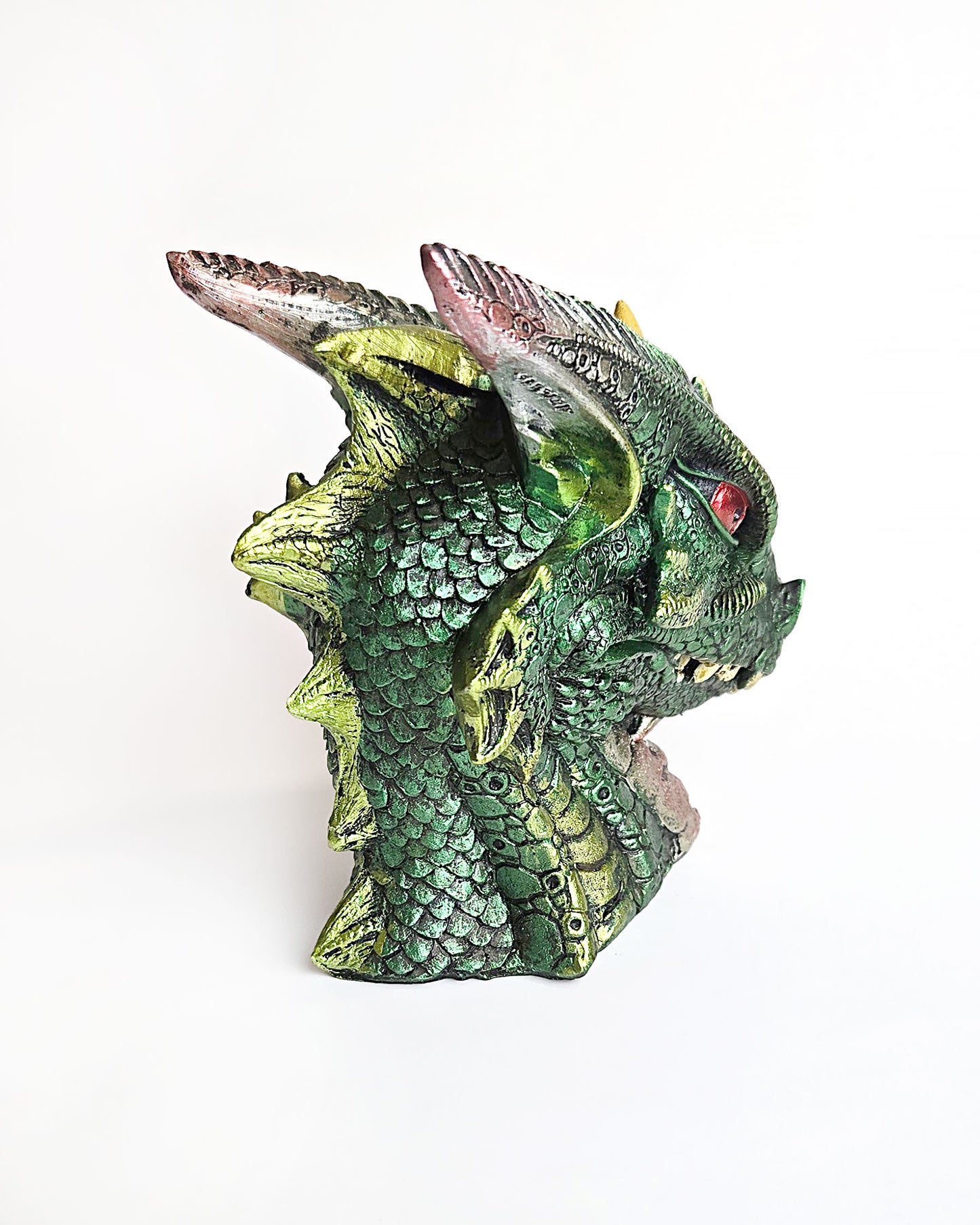 green dragon head backflow incense burner back side
