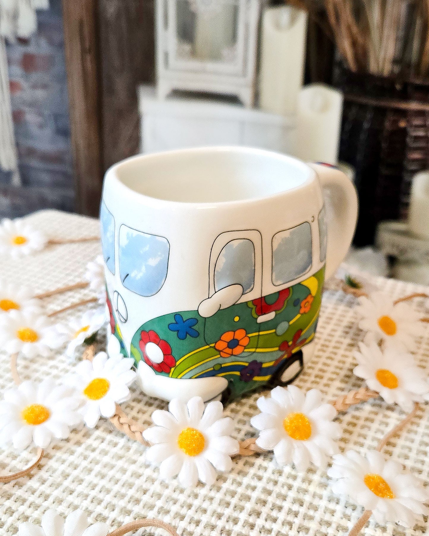 hippie van coffee mug side view