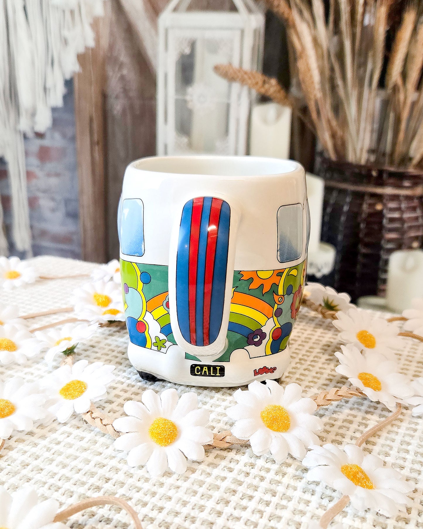 hippie van coffee mug back