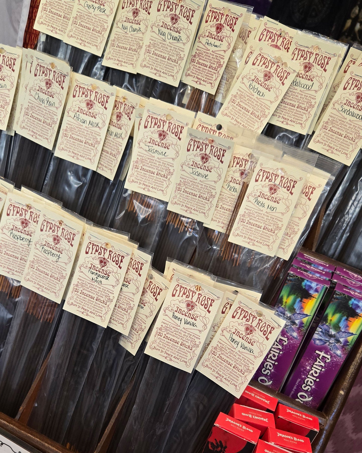 assorted scents of incense sticks at the boho hippie hut midland michigan