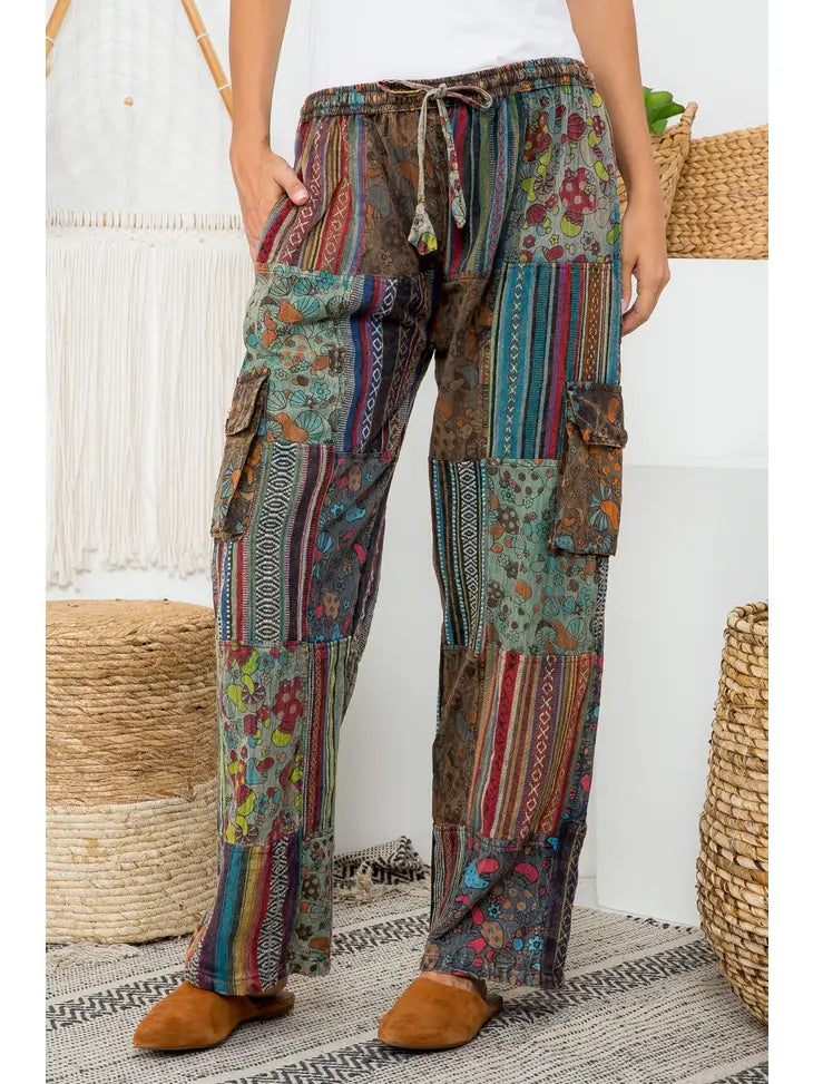 Mushroom Patchwork Pants