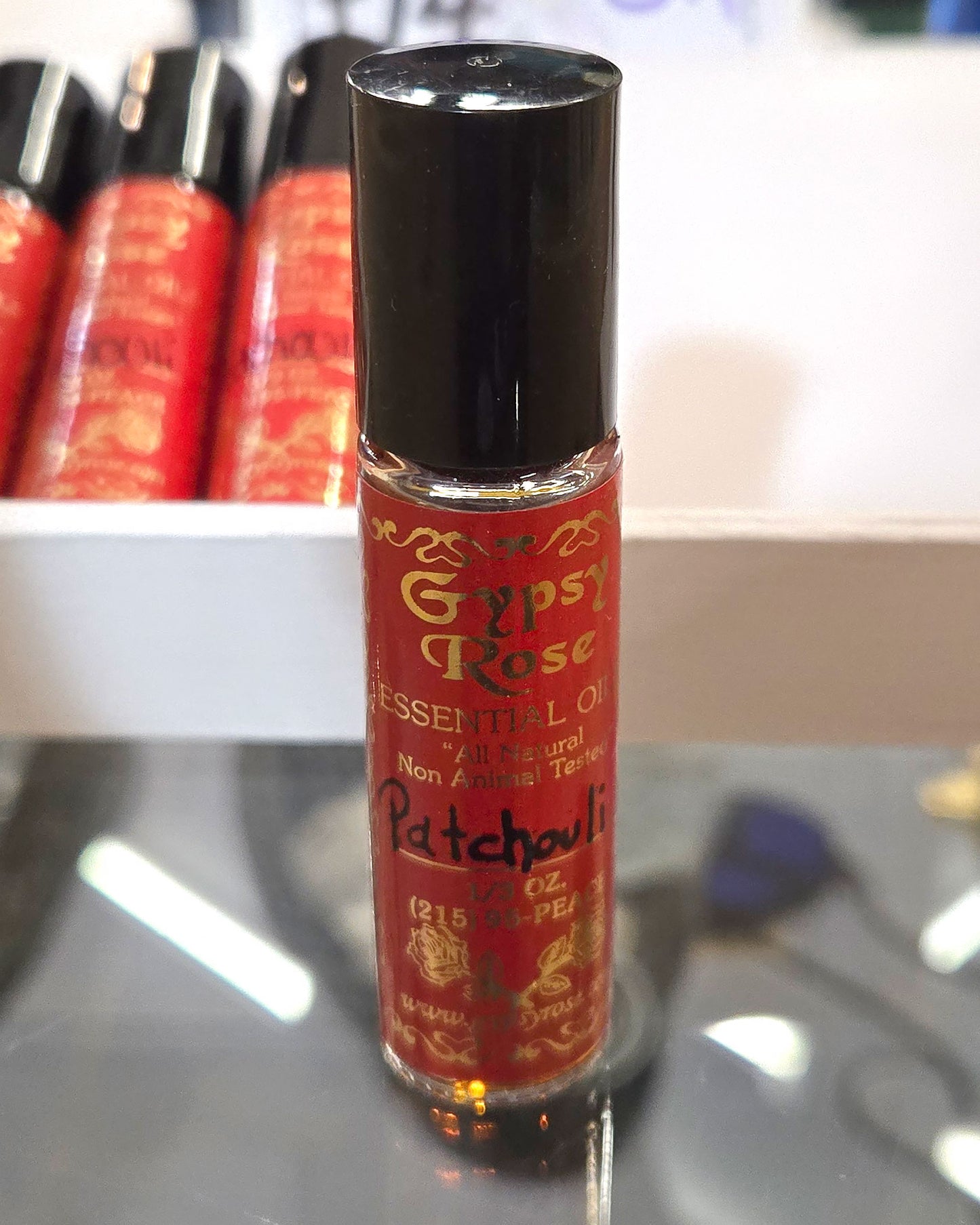 patchouli essential oil roll on bottle