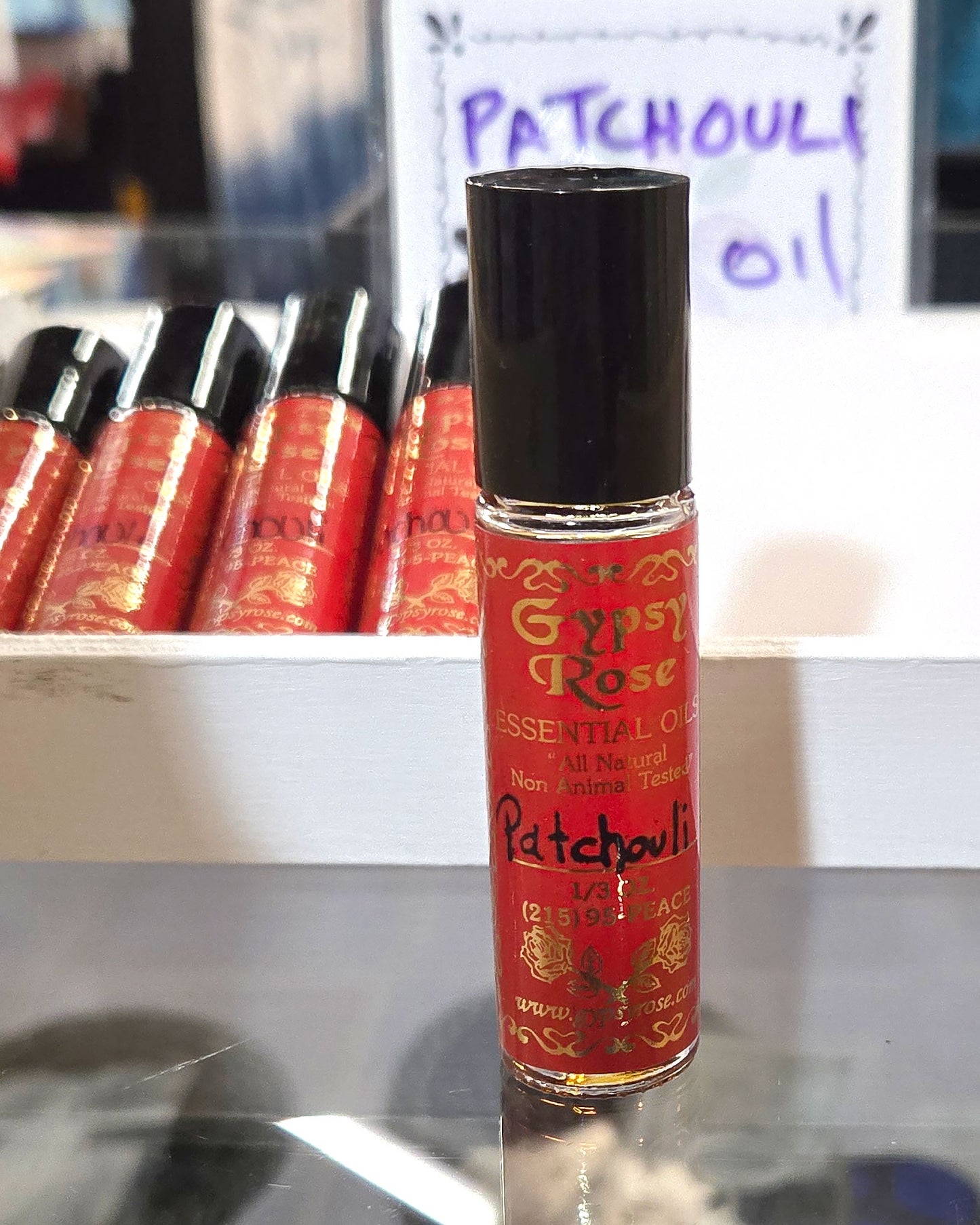 patchouli essential oil roll on bottle