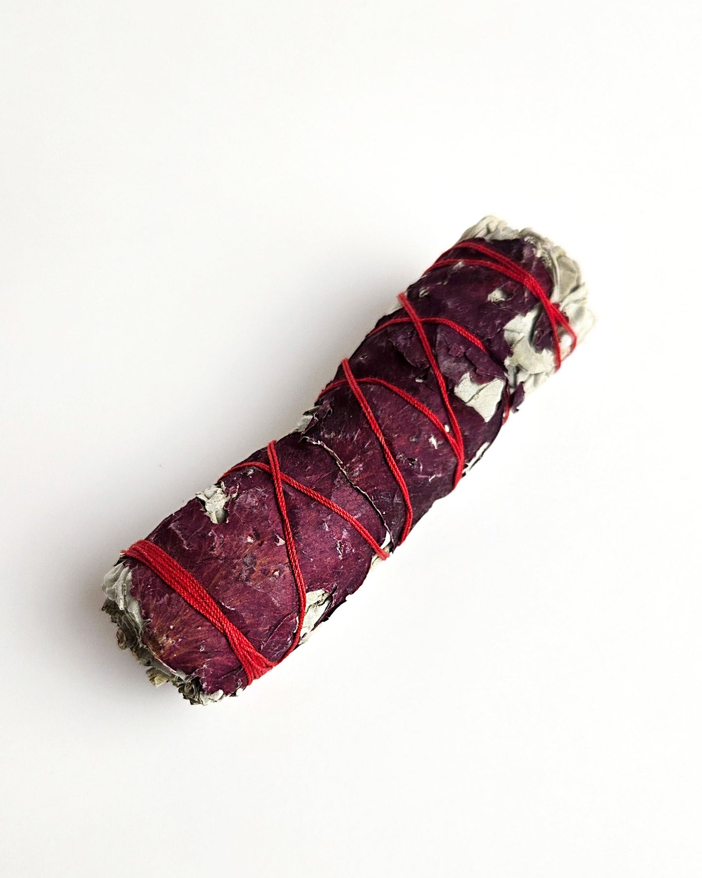 red rose petal sage smudge stick for smudging and cleansing