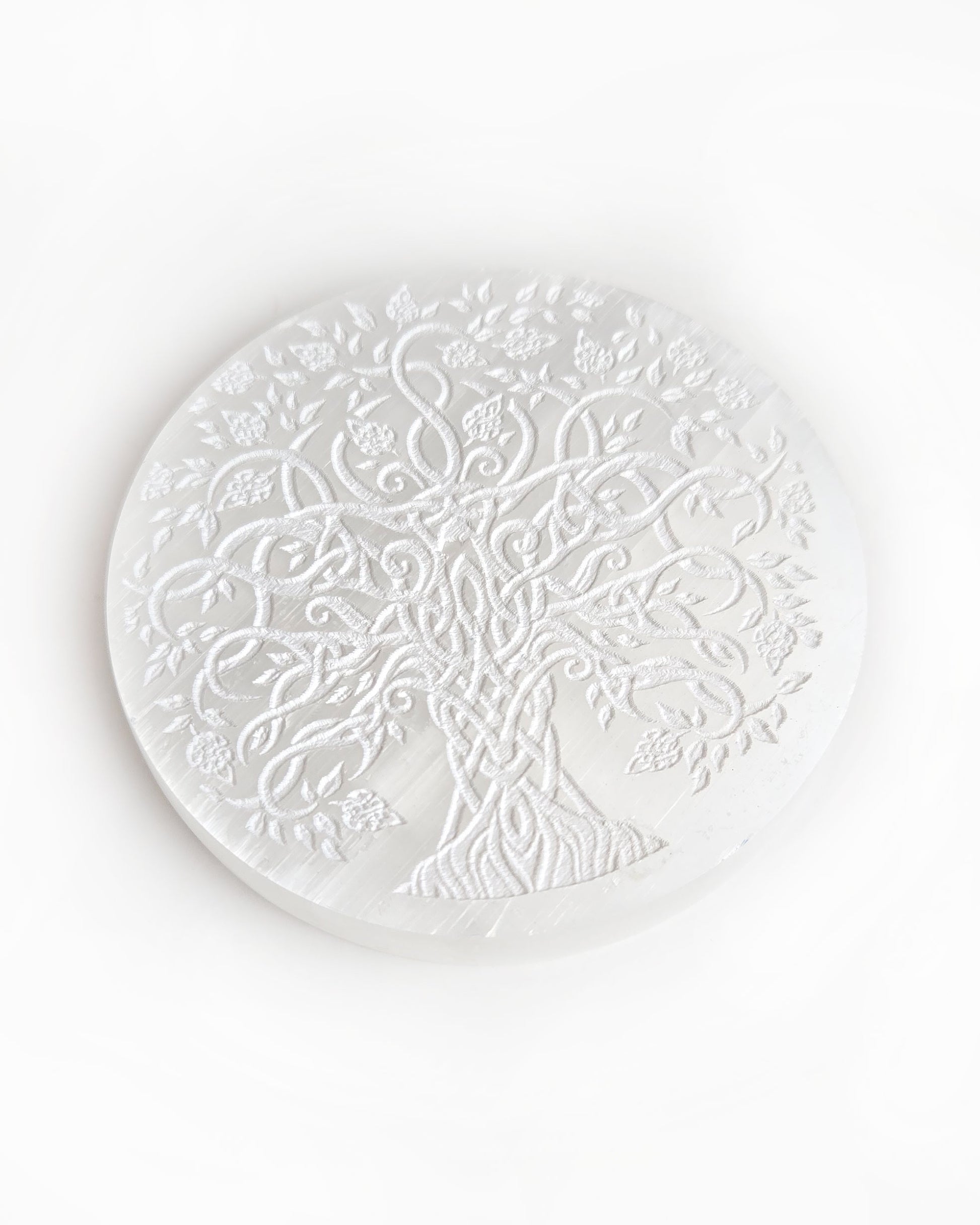 selenite tree of life incense holder