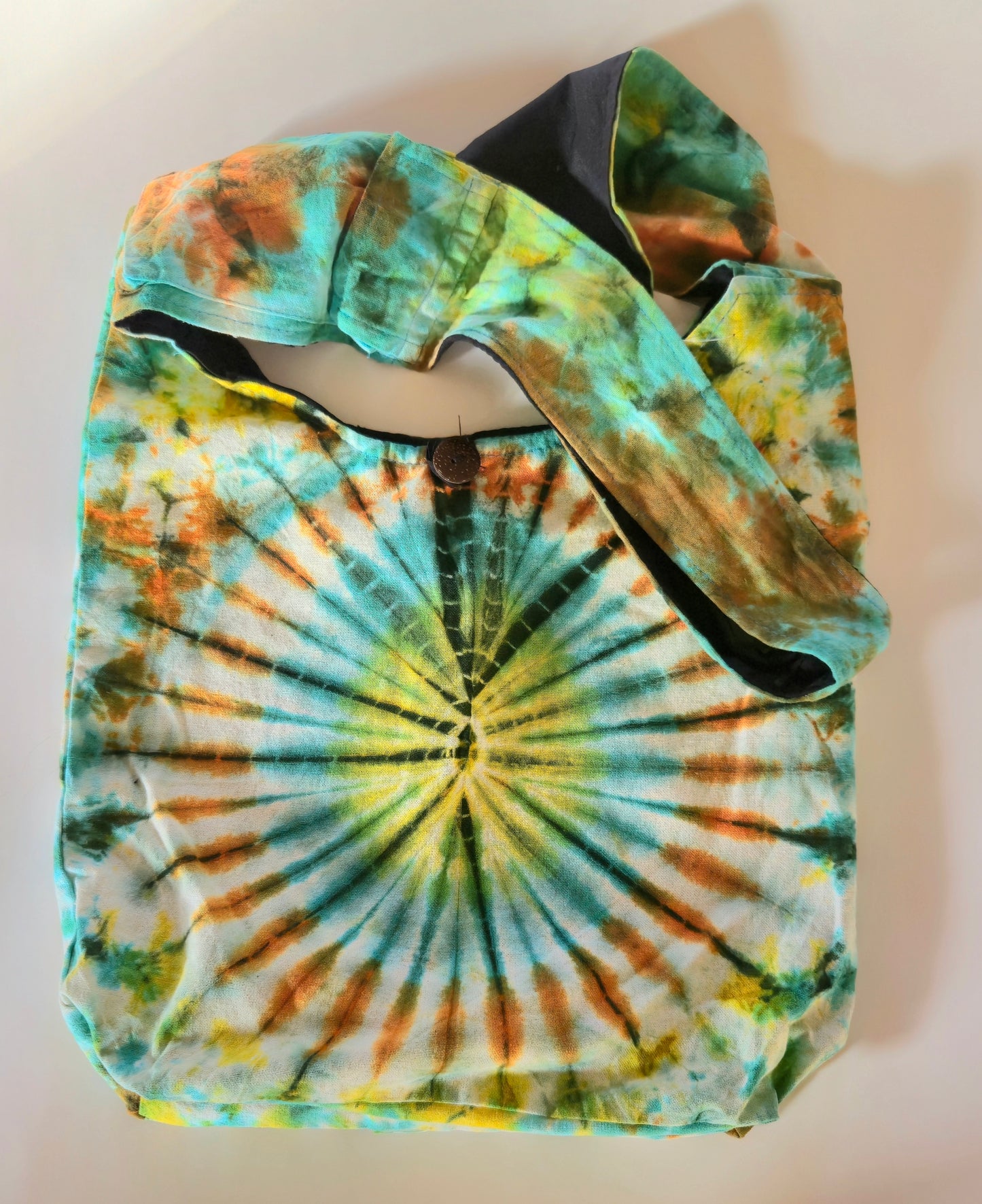 Tie-dye patterned hobo bag