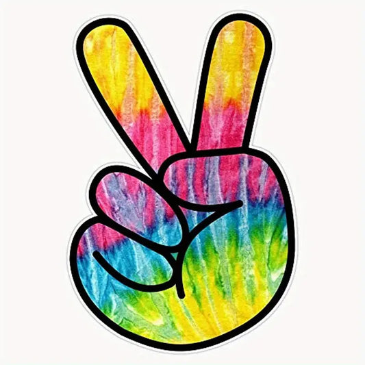 peace sign hand sticker decal for cars at the boho hippie hut