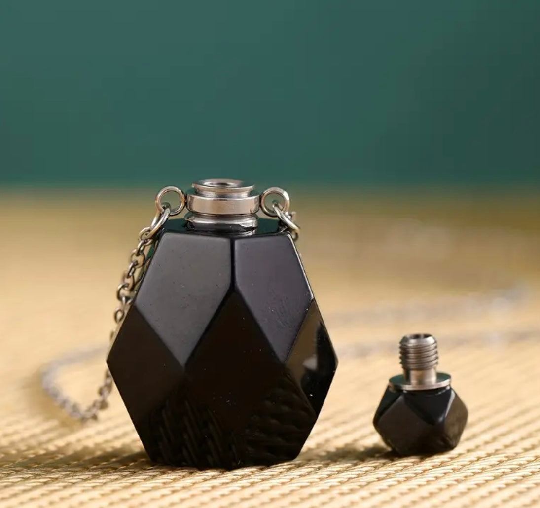 Crystal Essential Oil Bottle Necklace