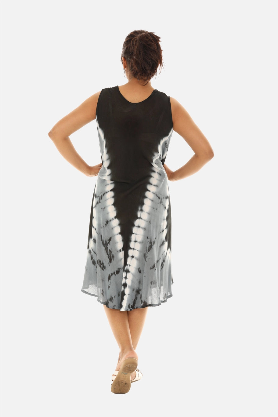 Black Gray Tie Dye Dress