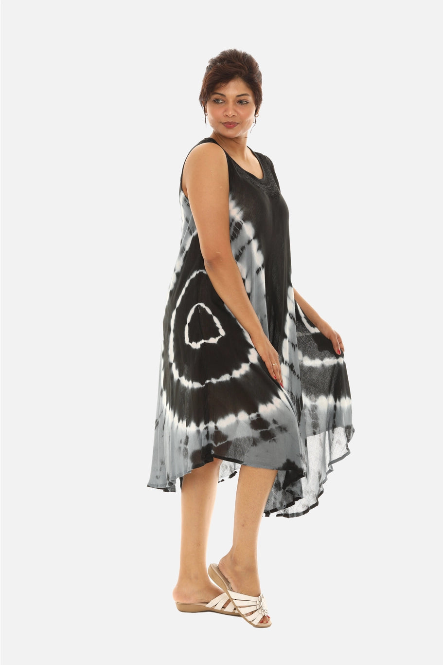 Black Gray Tie Dye Dress