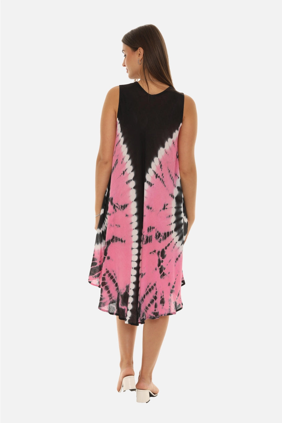 Pink Black Tie Dye Dress