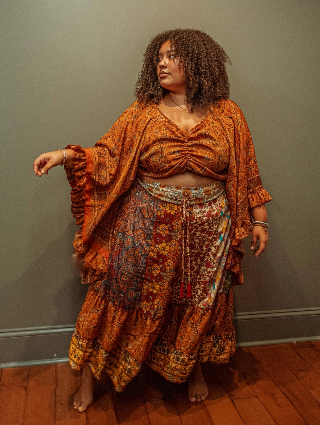 Silk Patchwork Skirt