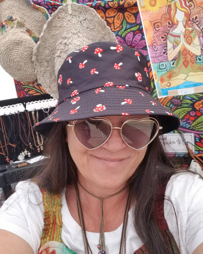 black mushroom bucket hat at the boho hippie hut midland michigan