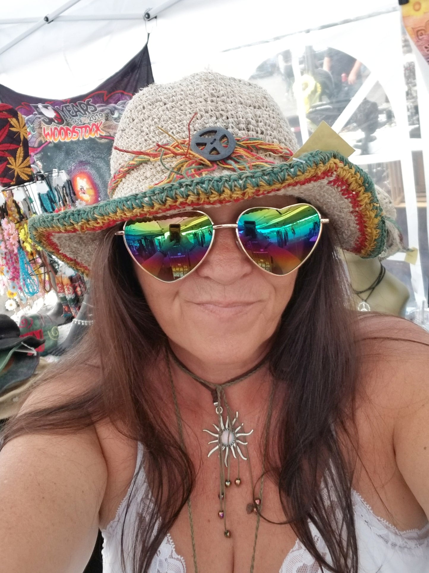 Peace Sign Crochet Hat