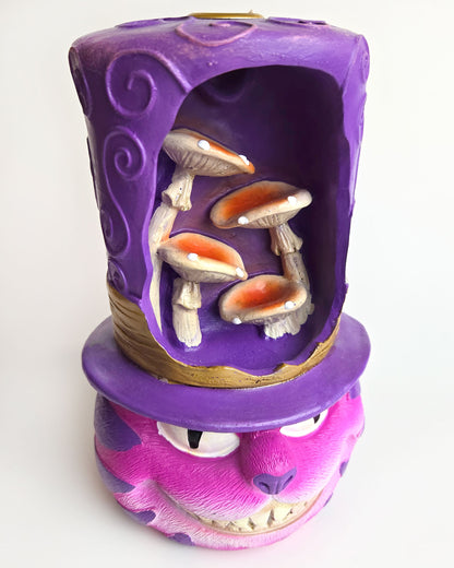 Cheshire cat backflow incense burner