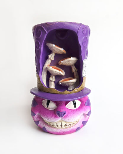 Cheshire cat backflow incense burner front view