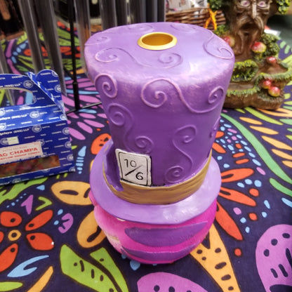 Cheshire cat backflow incense burner back top