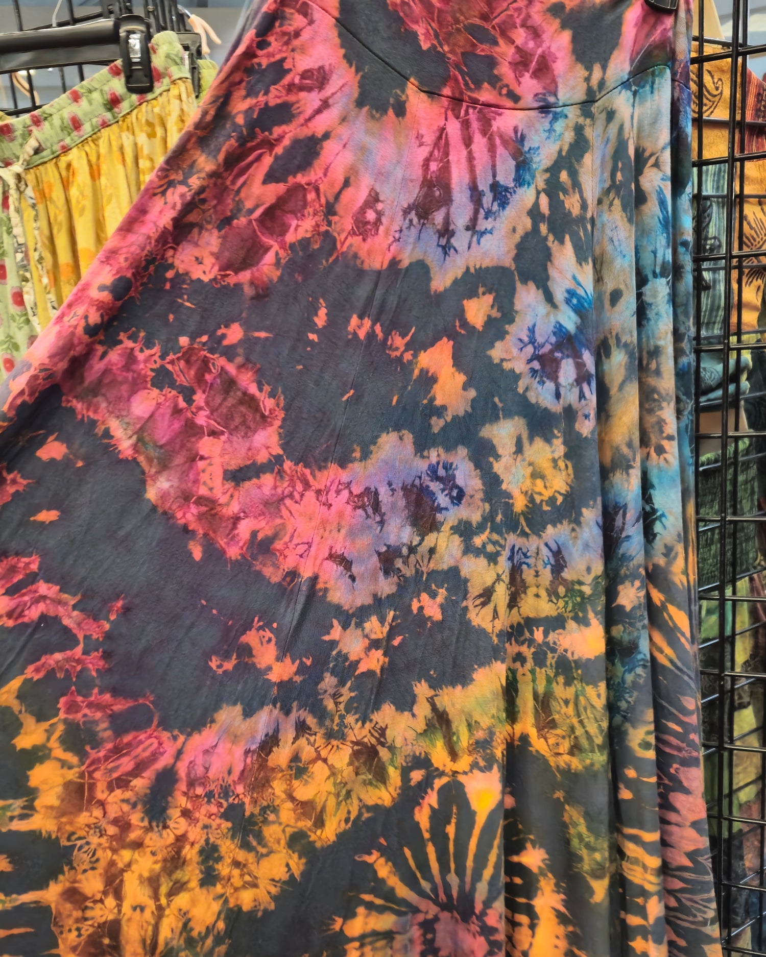 multi color plus size tie dye boho hippie skirt