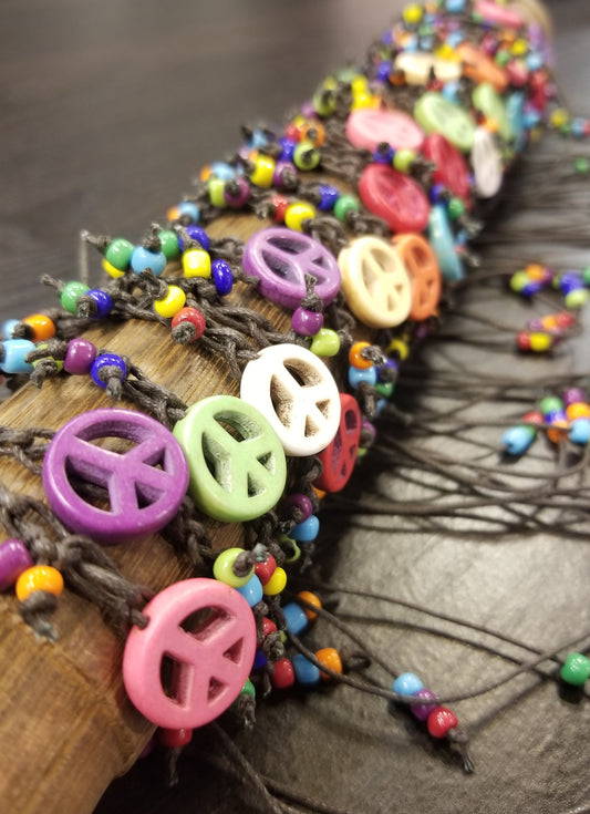 Multi Color Peace Sign Bracelet Anklet