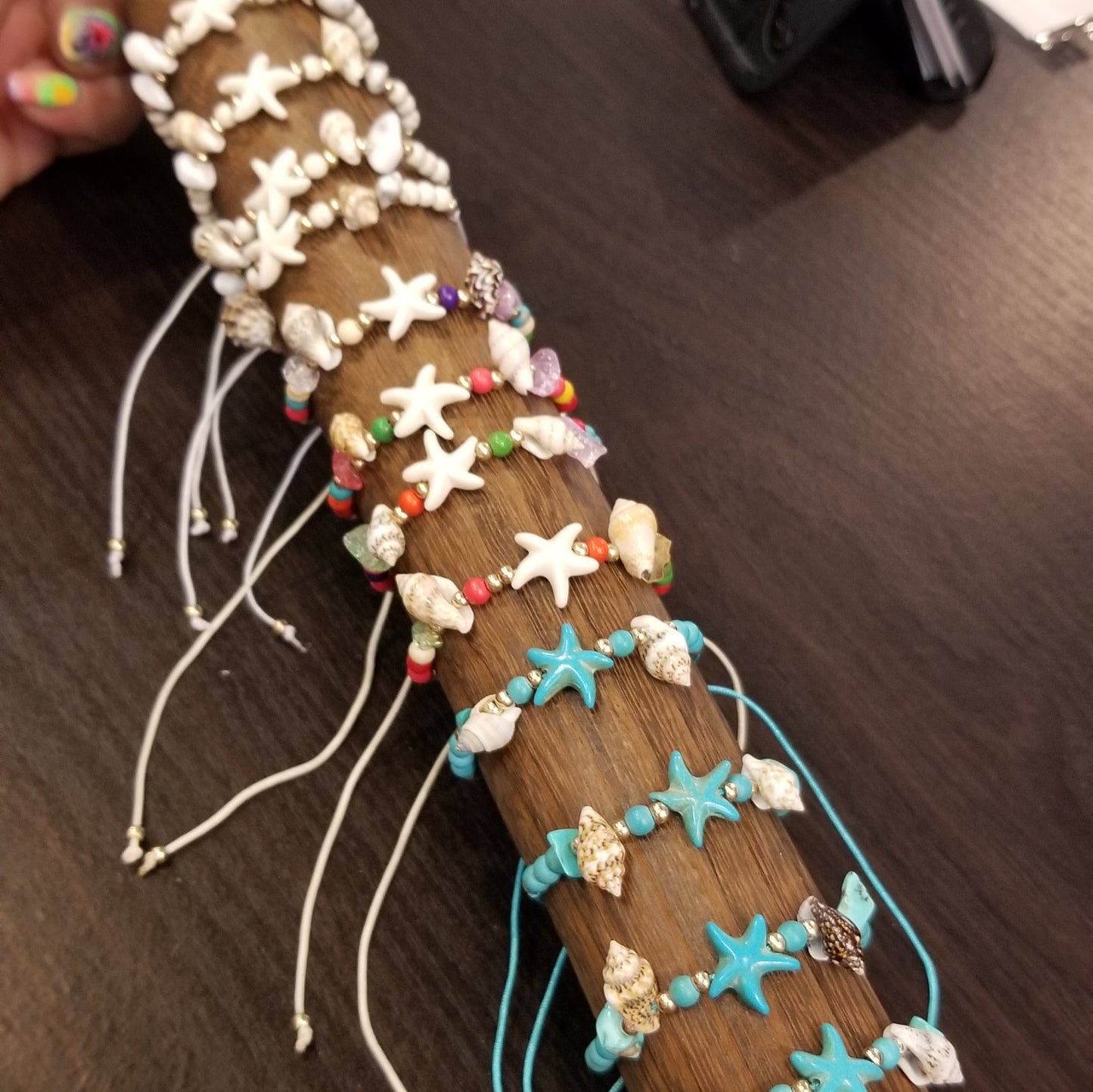 starfish and seashell bracelets assorted colors