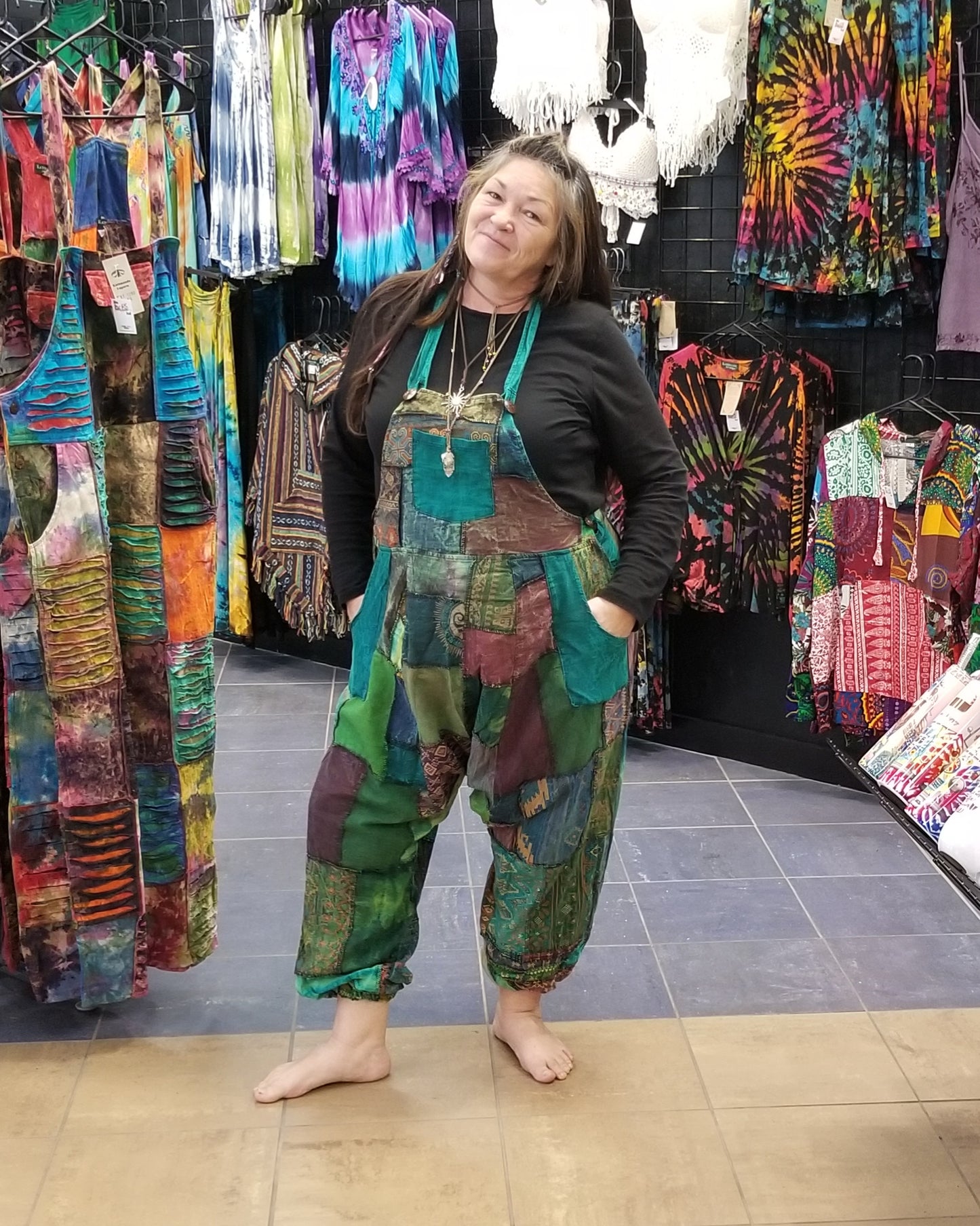 Patchwork Overalls - Drop Crotch Overalls - Boho Hippie Jumpsuit – the boho  hippie hut