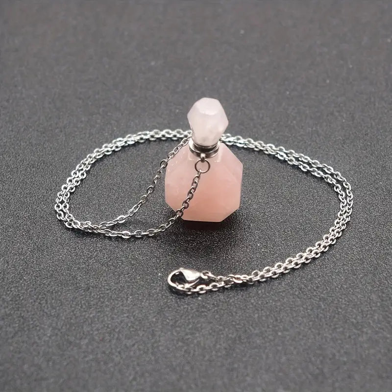 Crystal Essential Oil Bottle Necklace