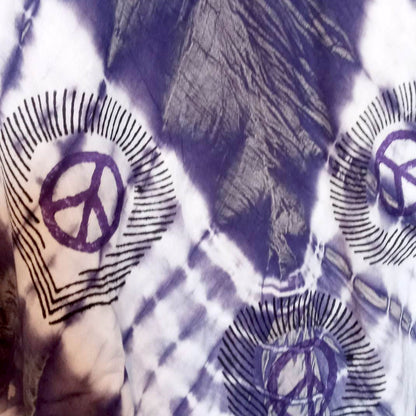 purple peace sign hippie dress close up the boho hippie hut